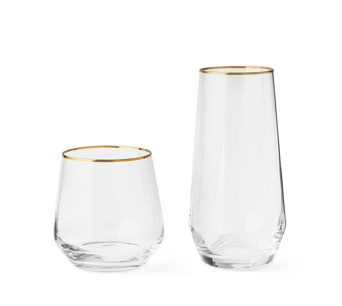 12PC Gold Rim Drinkware Set