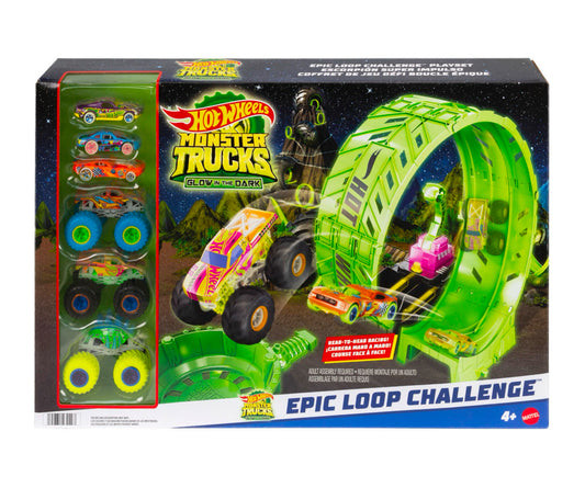 Hot Wheels Monster Trucks Glow in the Dark Epic Loop Challenge Playset