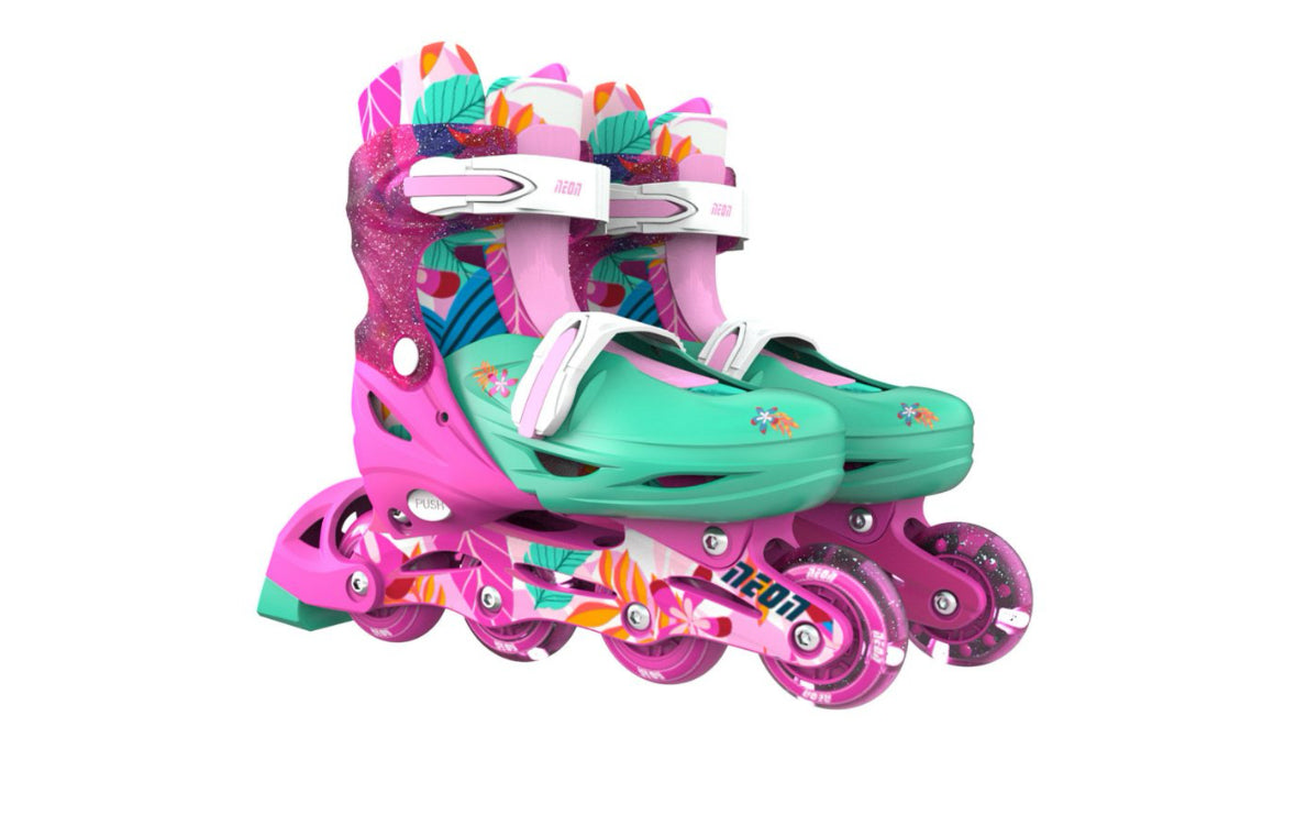 Yvolution Kids’ Neon Pink Inline & Quad Skates Size 3-6