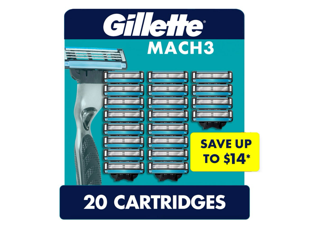 Gillette Mach3 Men’s Razor Cartridges, 20ct