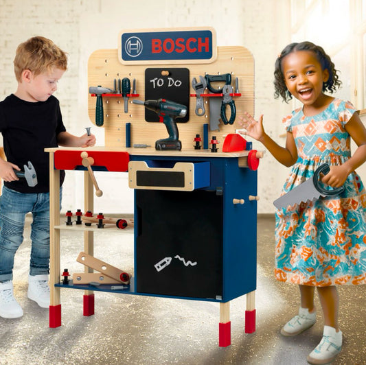 Bosch Woodben Toy Workbench Set with Accessories, 39pcs