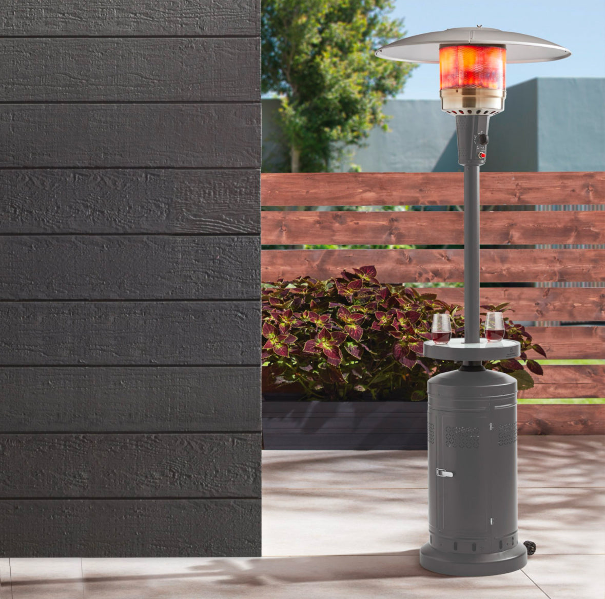 Members Mark Gray Powder Coat Patio Heater with LED Table