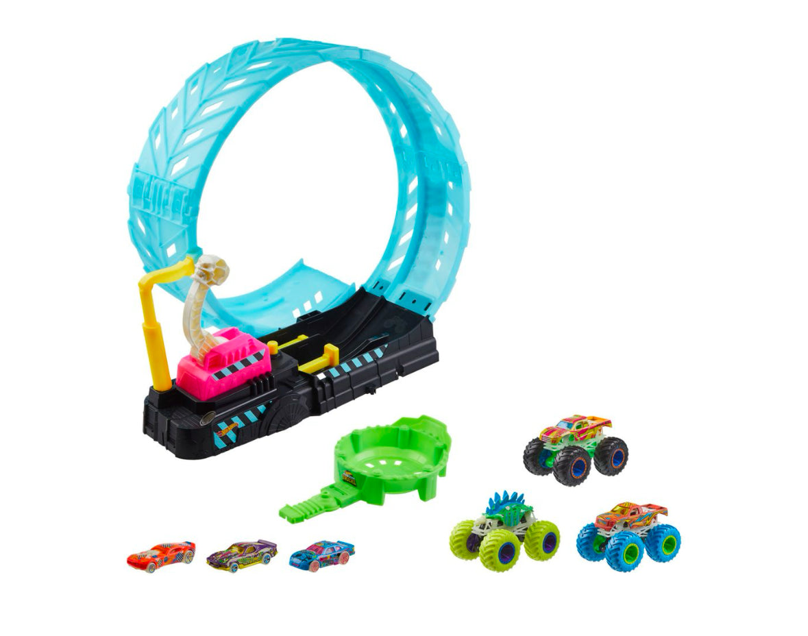 Hot Wheels Monster Trucks Glow in the Dark Epic Loop Challenge Playset