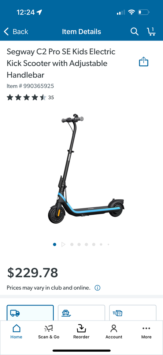 Ninebot c2 Pro SE Kids Electric Kick Scooter with Adjustable Handlebar